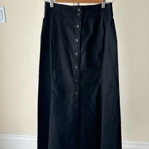 A.L.C. Black Button-Front A-Line Skirt